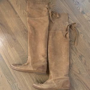 Frye tall leather tan boots